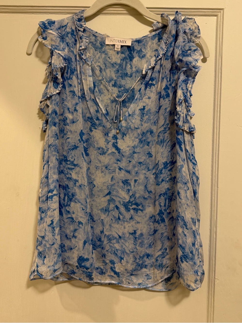 Blue floral blouse